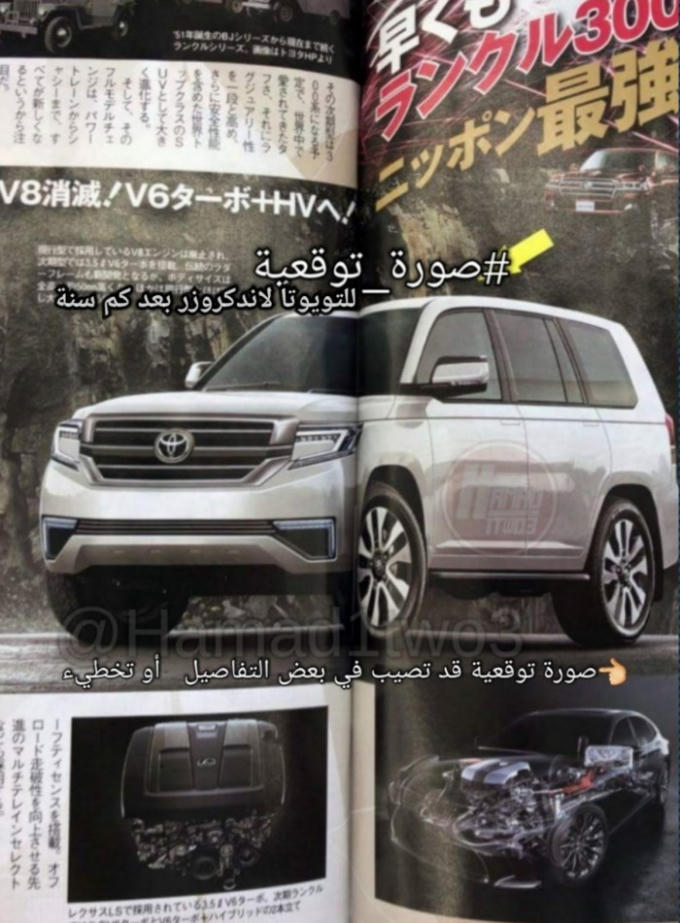 Hình ảnh được cho là Toyota Land Cruiser 2020 được đăng tải trên tạp chí Nhật