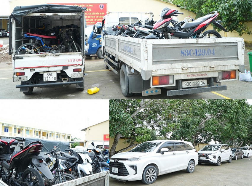 Các phương tiện bị tạm giữ. Ảnh: Đức Trung