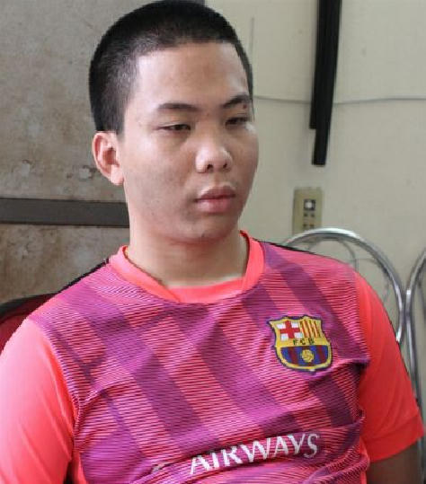 Đối tượng Đoàn Văn Nghĩa tại cơ quan Công an.