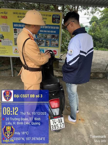 Lực lượng CSGT đã phát hiện nhiềuhọc sinh chưa đủ tuổi điều khiển phương tiện. (Ảnh: Cục CSGT)