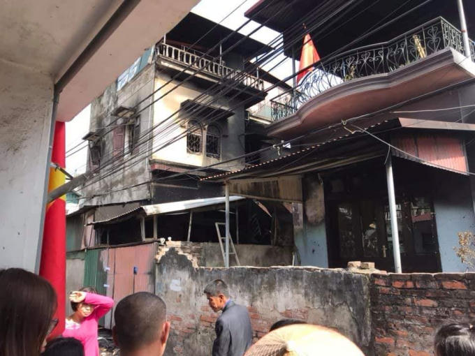 Ngôi nhà bị cháy vào sáng mồng 1 tết.