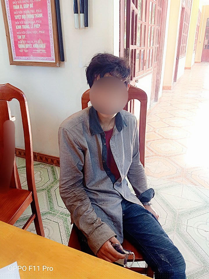 Đối tượng T.Đ.Nghĩa tại cơ quan Công an