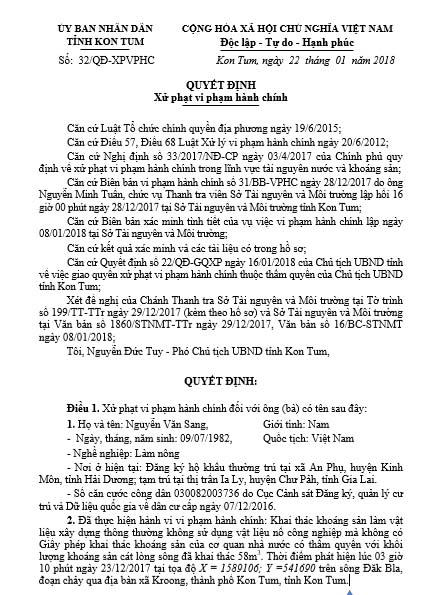 Quyết định xử phạt hành chính.