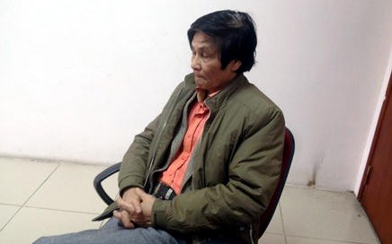 &Ocirc;ng Vũ Trọng Tiến tại trụ sở c&ocirc;ng an.