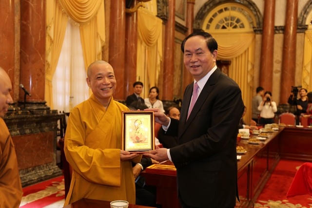 Chủ tịch nước Trần Đại Quang đón tiếp các chức sắc tôn giáo