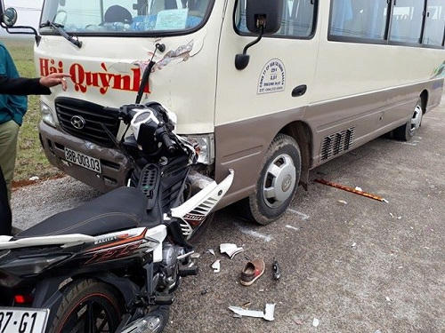 Hiện trường vụ tai nạn giao thông.