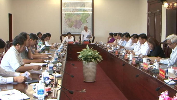Toàn cảnh buổi làm việc. Ảnh: Đài truyền hình Bình Phước.