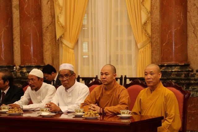 Chủ tịch nước Trần Đại Quang đón tiếp các chức sắc tôn giáo