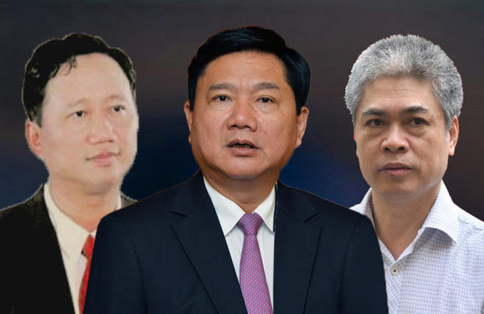 Ba bị cáo Đinh La Thăng, Nguyễn Xuân Sơn và Trịnh Xuân Thanh. (Ảnh: New zing.vn)