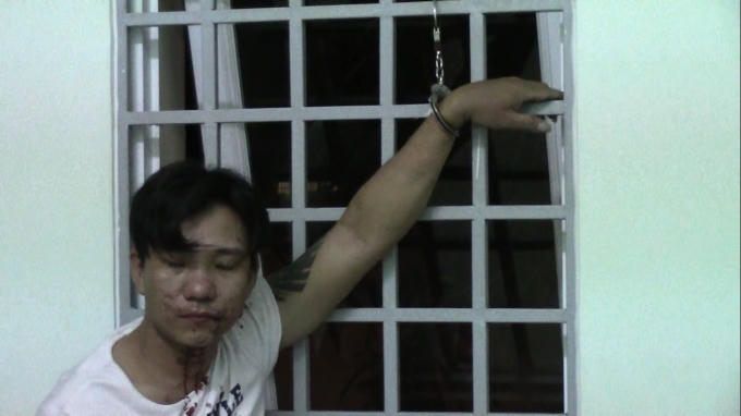 Đối tượng Hợi tại cơ quan công an