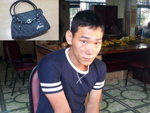 Tuấn và tang vật. Ảnh: C.A