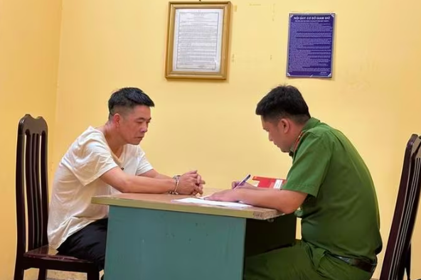 Nguyễn Xuân Phiến tại cơ quan Công an.