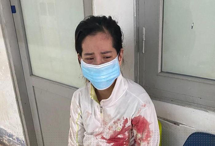 Tôn Thị Ngọc Ngà tại cơ quan Công an.