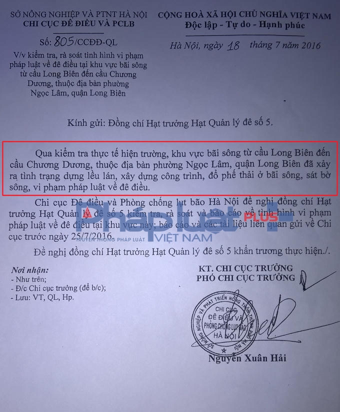 H&agrave; Nội: H&agrave;ng loạt c&ocirc;ng tr&igrave;nh vi phạm h&agrave;nh lang đ&ecirc; S&ocirc;ng Hồng