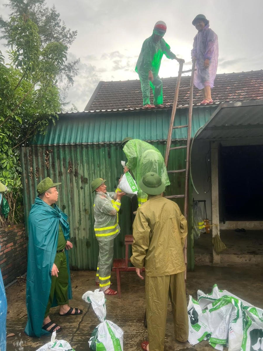 Gia cố mái, đảm bảo an toàn nhà cửa giúp người dân.