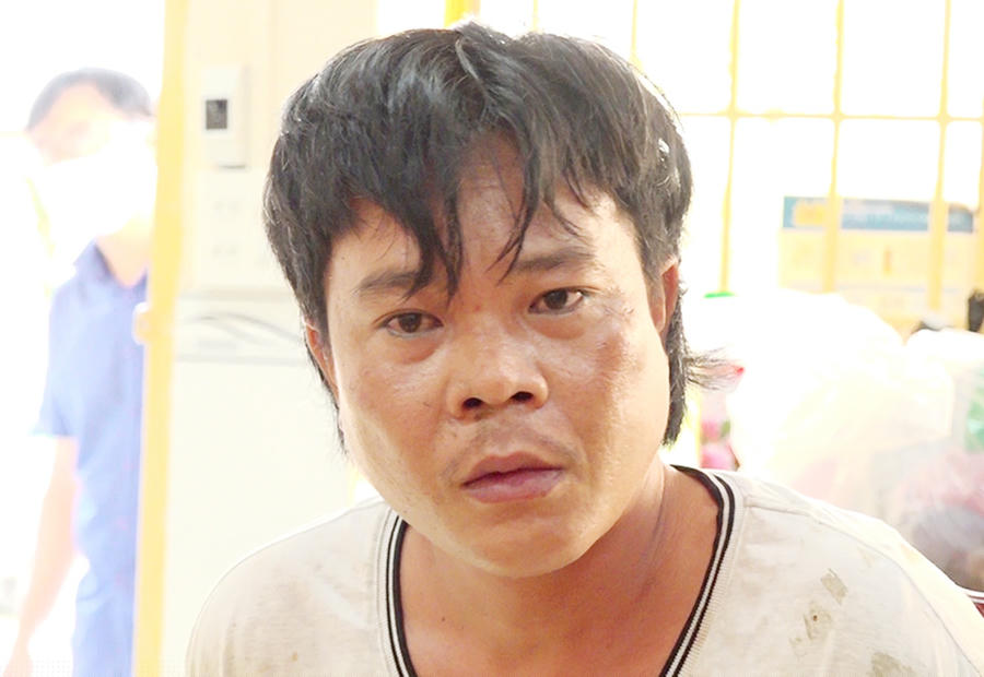 Đối tượng Nguyễn Thanh Cường tại cơ quan Công an.