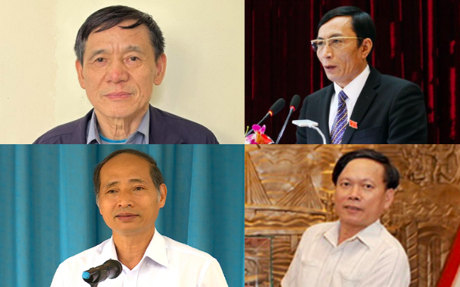Từ trái qua, các ông Nguyễn Tiến Nhường, Nguyễn Văn Phong (hàng trên) và Nguyễn Hữu Thành, Nguyễn Lương Thành (hàng dưới).