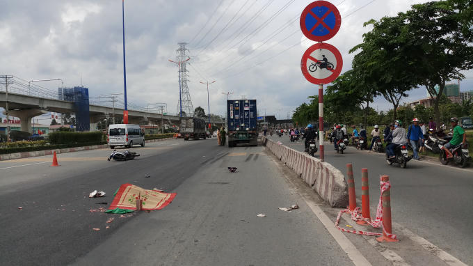 Hiện trường vụ tai nạn thương tâm.