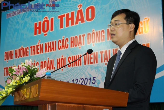 Ông Lê Quốc Phong phát biểu khai mạc hội thảo. (Ảnh: Đức Biên)