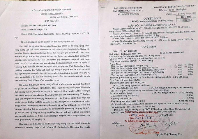 Đơn trình bày của gia đình bà Sâm gửi tới Tòa soạn Pháp luật Plus.