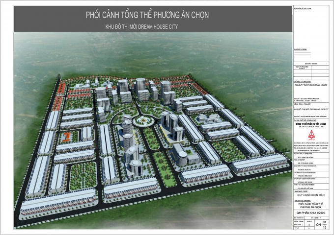 Phối cảnh tổng thể của khu đô thị mới Dream house.