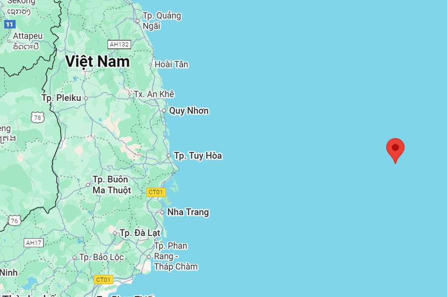 Vị trí tàu BĐ 98020 TS khi gặp sự cố