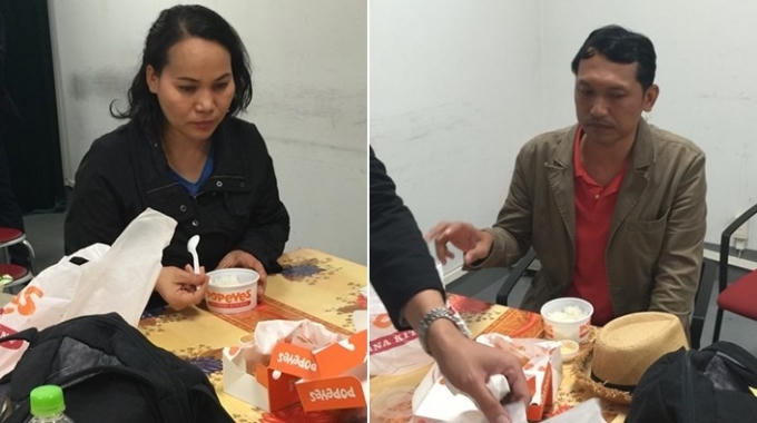 hai vợ chồng người Thái Lan mang theo súng có đạn (Ảnh An ninh Thủ đô).