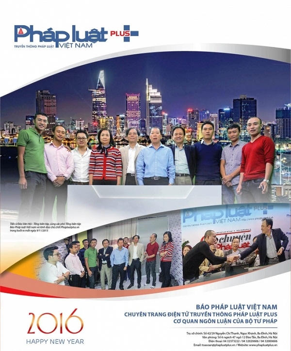 Tập thể cán bộ, phóng viên của tòa soạn trong không khí chào xuân 2016.