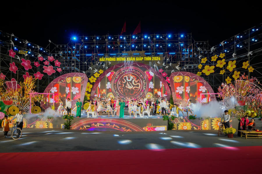 Các tiết mục thể hiện khát vọng Hải Phòng vươn xa mạnh mẽ trong năm 2024.