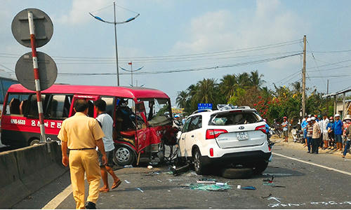 Hiện trường tai nạn. (Ảnh: Hoàng Nam).