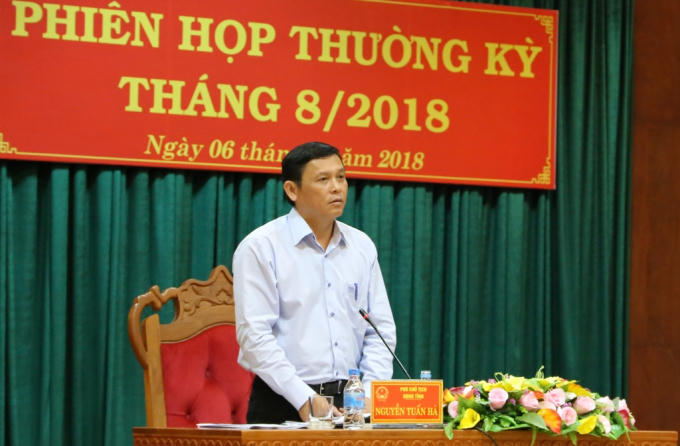 Phó Chủ tịch UBND tỉnh Nguyễn Tuấn Hà phát biểu tại phiên họp. (Ảnh: Báo Đắk Lắk Điện tử)