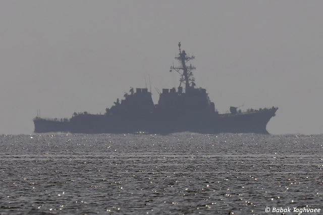 Tàu khu trục USS Donald Cook của Hải quân Mỹ trên Địa Trung Hải. (Ảnh: Moscow Times)