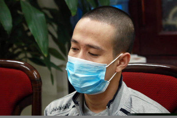 Bị can Thắng tại cơ quan công an.