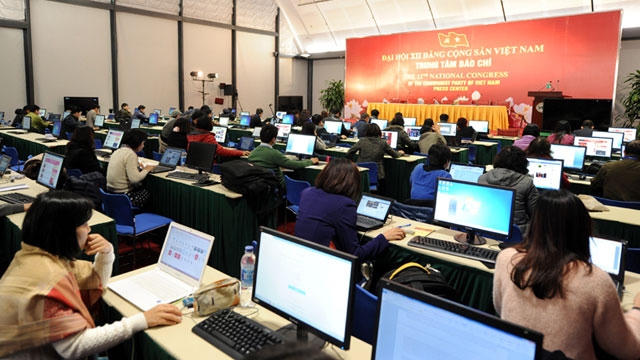 Trung tâm báo chí được tổ chức trên quy mô hơn 1000 m2, lớn nhất trong số các trung tâm báo chí từng tổ chức tại Trung tâm Hội nghị quốc gia Mỹ Đình.