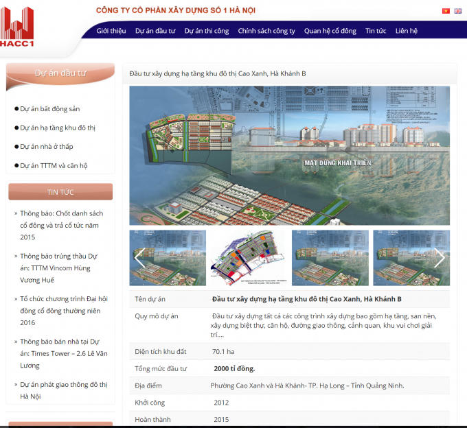 Dự án khu đô thị Cao Xanh, Hà Khánh B của HACC1.