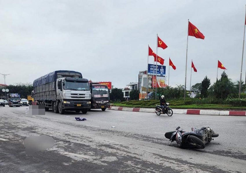 Hiện trường vụ tai nạn giao thông.