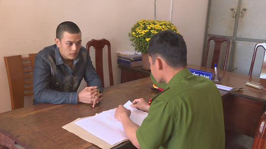 Đối tượng Nguyễn Văn Cung tại cơ quan điều tra.