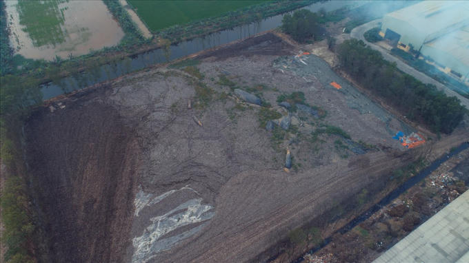 Nhà máy xử lý nước thải nhìn từ trên cao. Ảnh: T.Chí