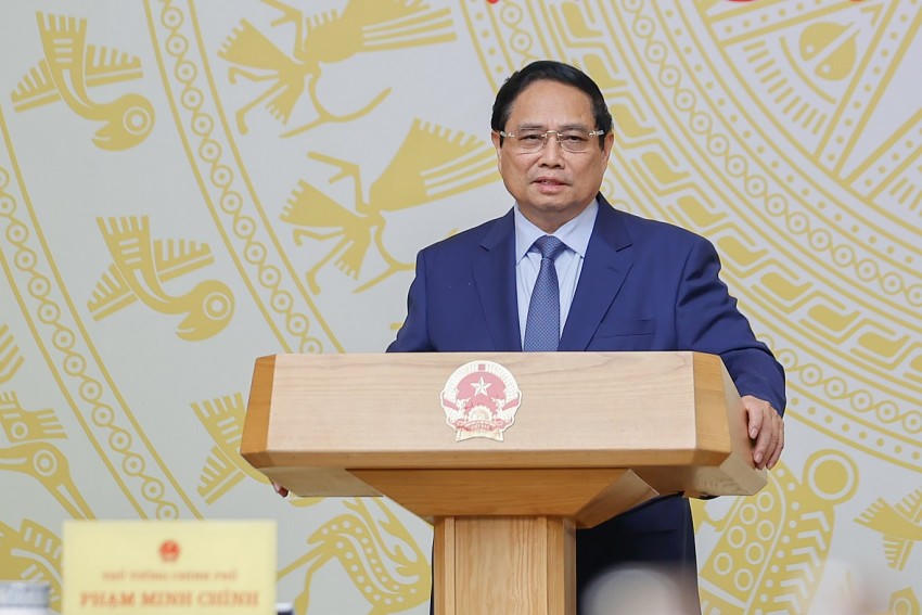 Thủ tướng Chính phủ Phạm Minh Chính phát biểu kết luận tại phiên họp.