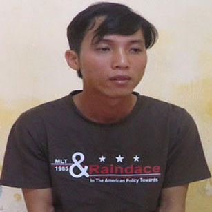 Đối tượng Nguyễn Minh Luân tại cơ quan công an.