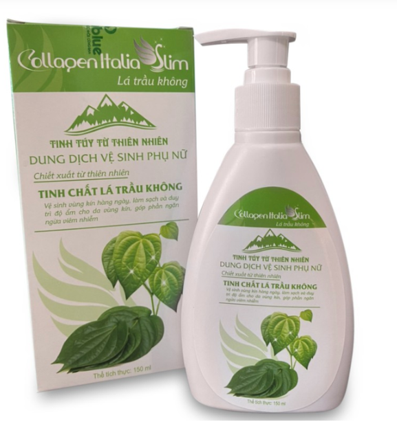 Dung dịch vệ sinh phụ nữ Lá trầu không Collagen Italia Slim.
