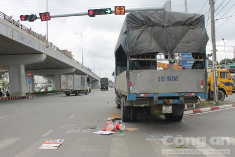 Hiện trường vụ tai nạn. (Ảnh: Congan.com.vn)