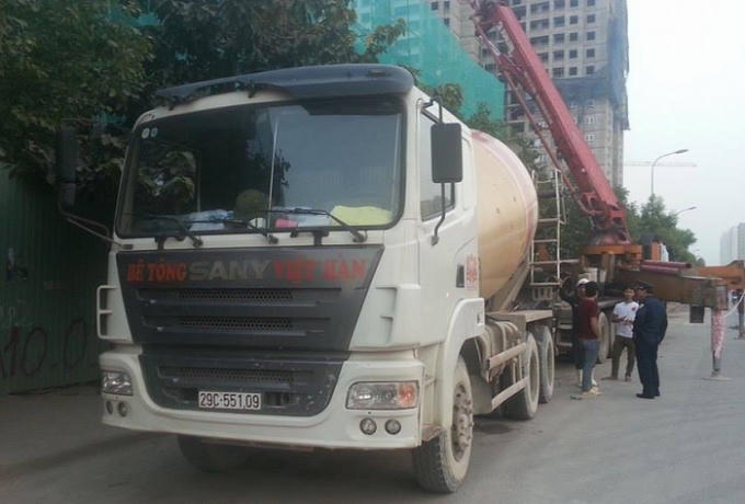 Xe bồn chở bê tông được xác định là của Công ty Việt - Hàn.