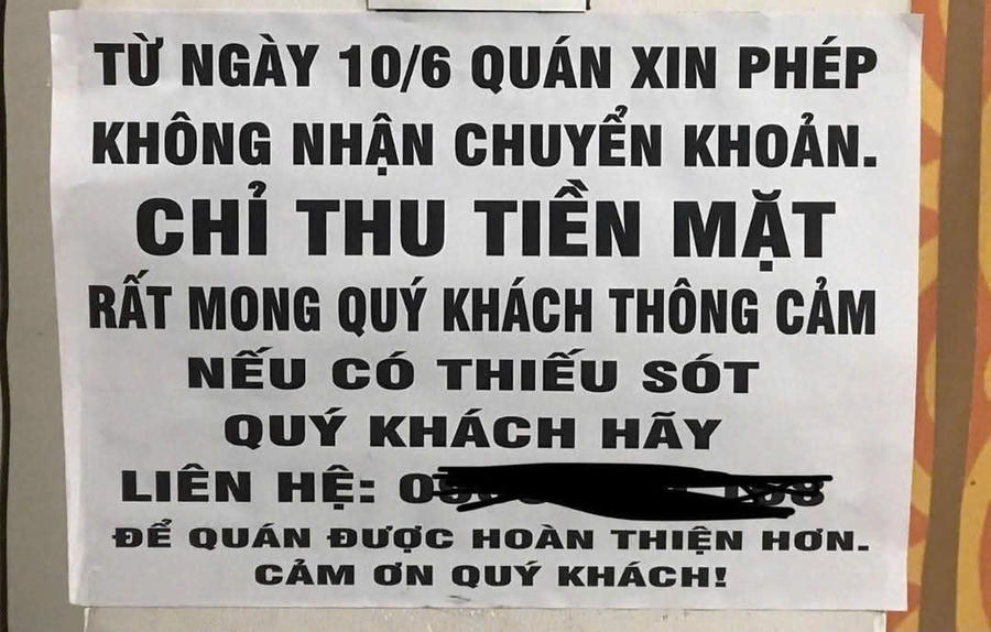 Nhiều cửa hàng né thuế bằng chiêu từ chối chuyển khoản.