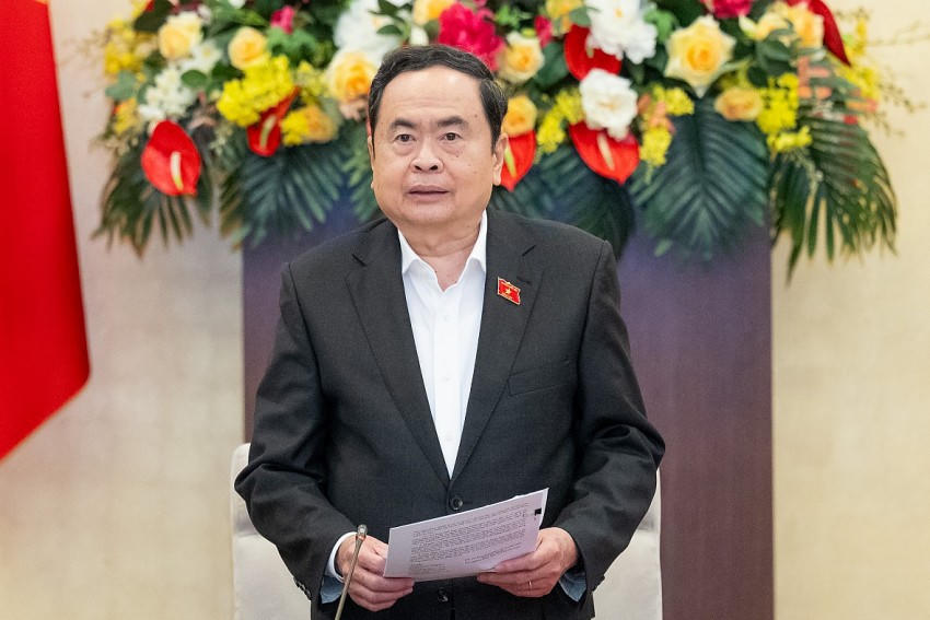 Chủ tịch Quốc hội Trần Thanh Mẫn phát biểu bế mạc phiên họp. Ảnh: quochoi.vn
