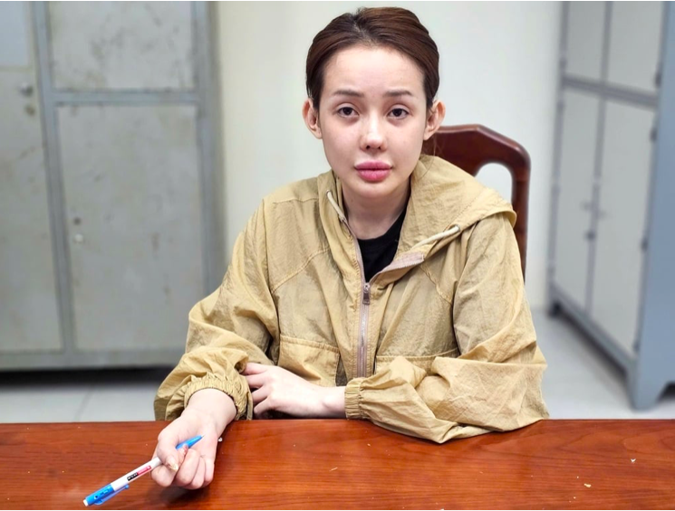 Võ Thị Ngọc Ngân (Ngân 98) tại cơ quan điều tra. Ảnh: CACC