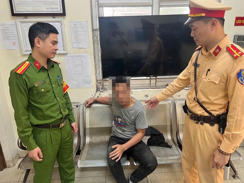 Đối tượng tại cơ quan Công an.