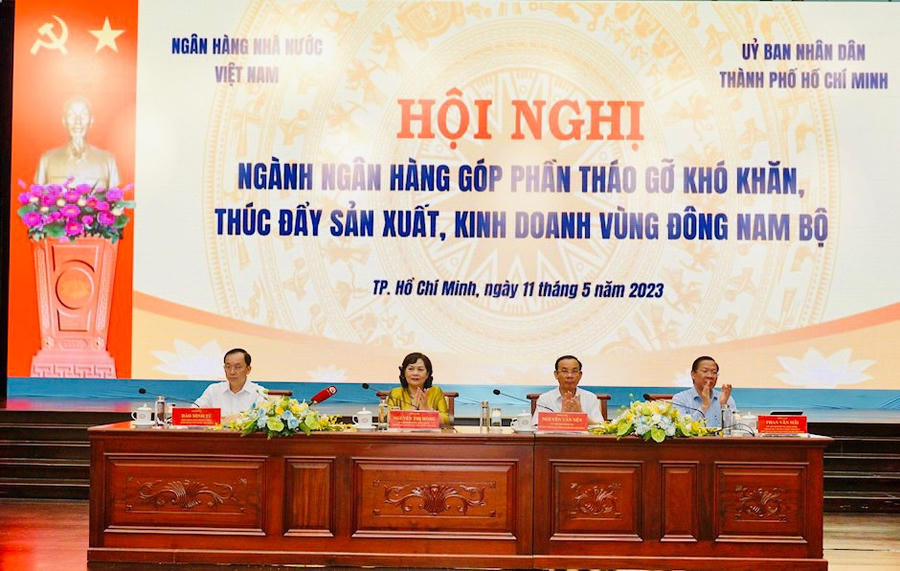 Hội nghị Ngành ngân hàng góp phần tháo gỡ khó khăn, thúc đẩy sản xuất, kinh doanh vùng Đông Nam bộ được tổ chức ngày 11/5