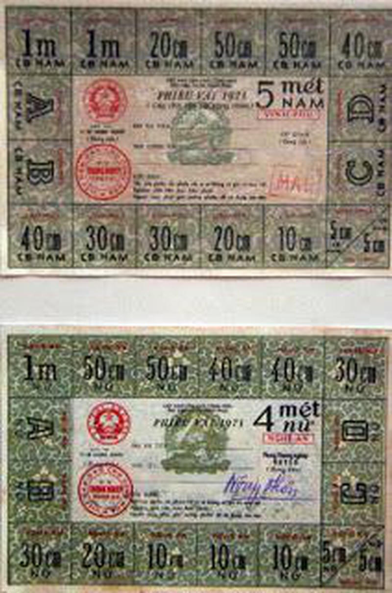 Phiếu vải của nam và nữ.