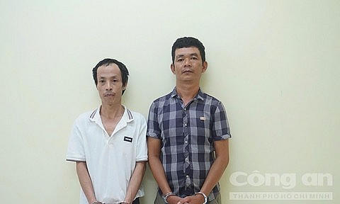 Từ trái qua: Ngô Sơn Hà, Trần Như Phước. Ảnh: Công an TP HCM